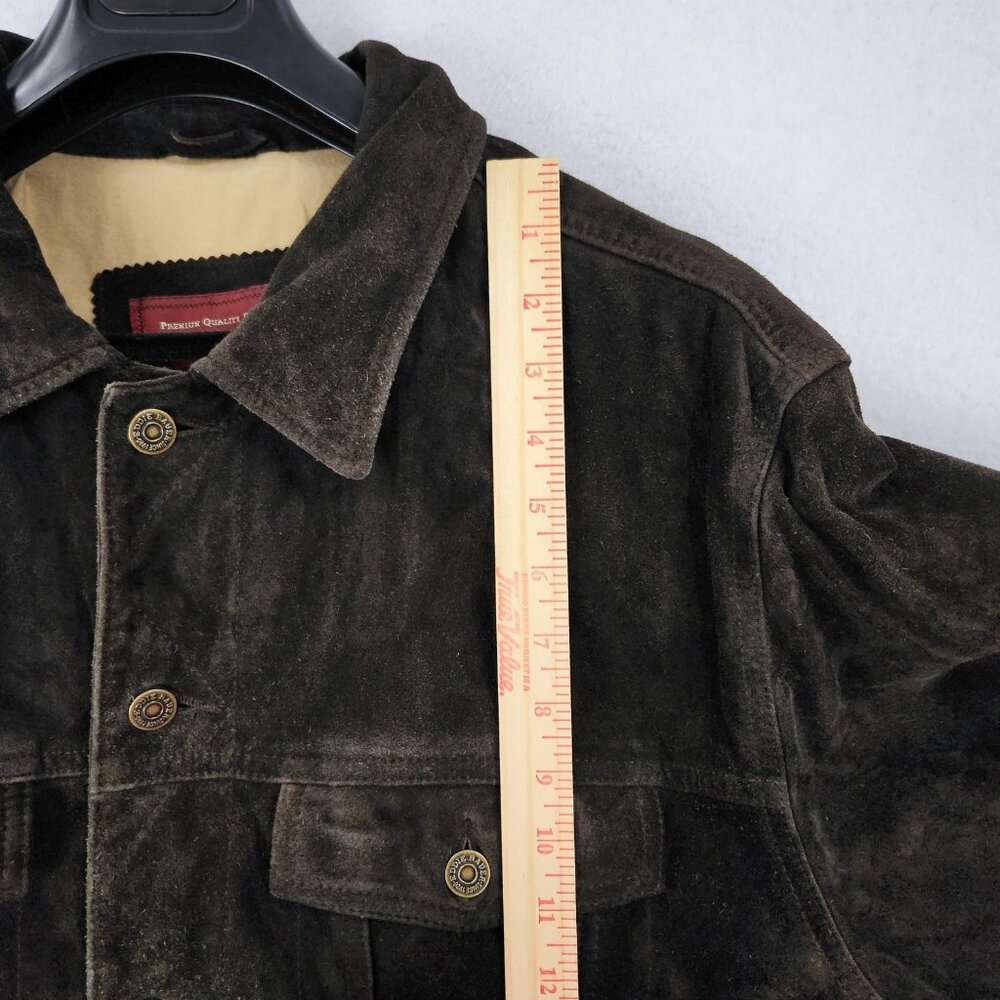 Eddie Bauer Jacket Mens XL Brown Seattle Suede Leather Washable Button Front - Picture 7 of 14